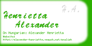 henrietta alexander business card